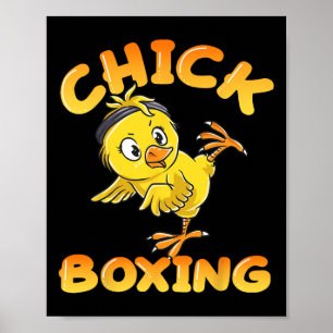 Poster Garota Engraçada de Kickboxing Lutando Bonita Ch d
