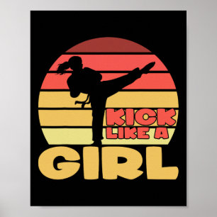 Poster Garota Engraçada Kickboxing Garota Karatê Garota A