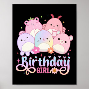 Poster Garota Esquadrão de Aniversário Meninas Mallow Bon
