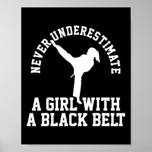 Poster Garota faixa preta de Karate Taekwondo
