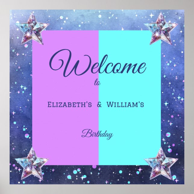 Poster Garota festa de aniversário gêmea (Frente)