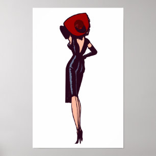 Poster Garota Glamurosa Vintage Pinup