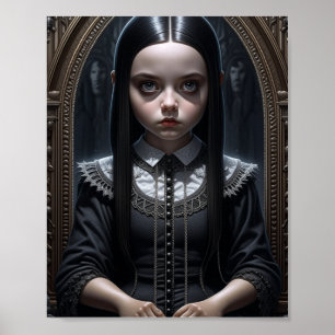 Poster Garota Gótica Assombra o Halloween