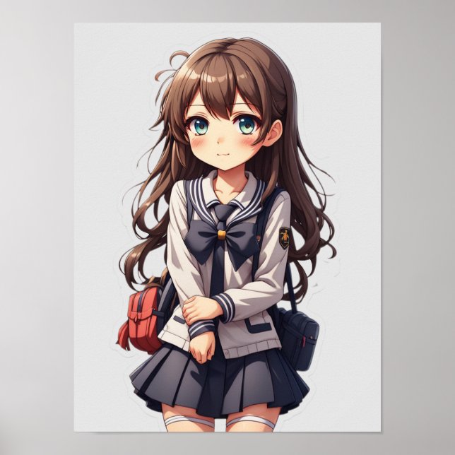 Poster Garota japonesa da escola de animação (Frente)