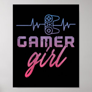 Poster Garota Jogadora Pulsação Jogando Mulheres Meninas 