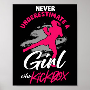 Poster Garota Kickboxer Lutadora Kickboxing Mma Esportes