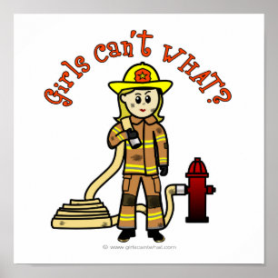 Poster Garota Loira de Bombeiros