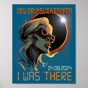 Poster Garota Loira Eclipse Solar Total 2024 New Brunswic
