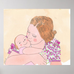 Póster Garota mamãe