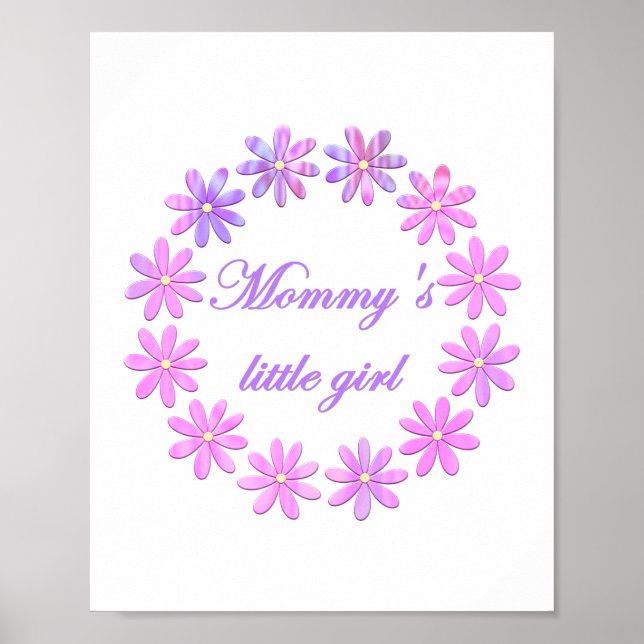 Póster Garota mamãe (flores cor-de-rosa) (Frente)