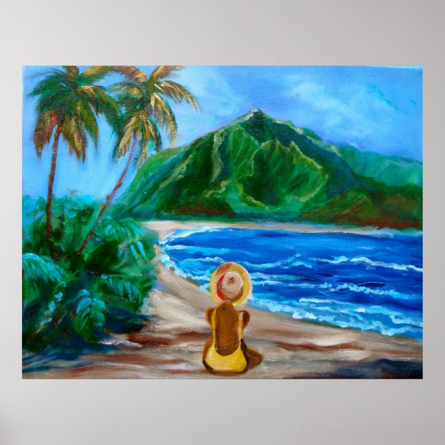 Poster Garota na praia (Frente)