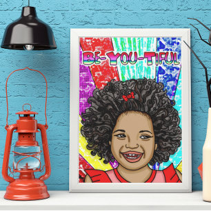Poster Garota Negra com Curvas Felizes
