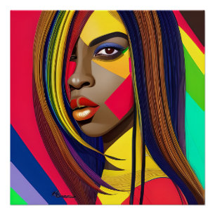 Póster Garota Negra Magia Aniversário Sista Melanin Mulhe