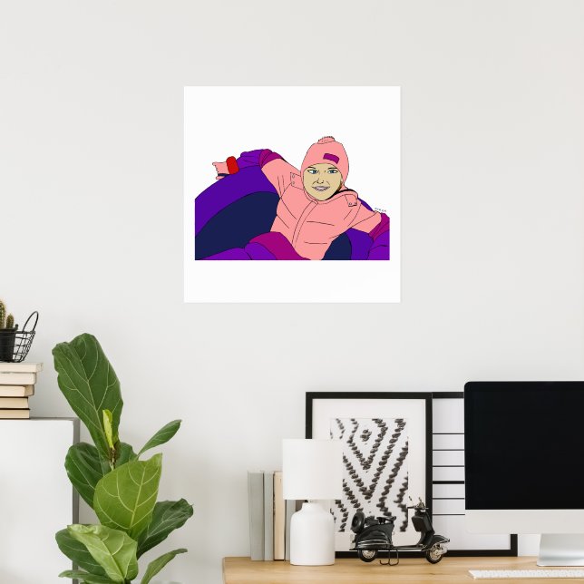 Poster Garota Neve Tubing (Escritório em casa)