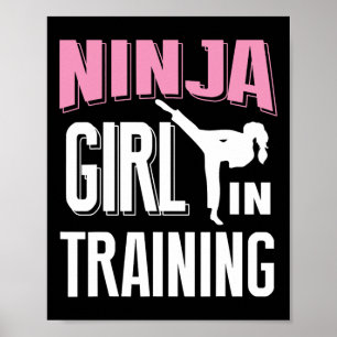 Poster Garota Ninja Treinando Karate Taekwondo S Para Gar