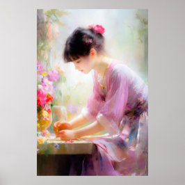 Poster Garota no Jardim Flor