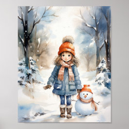 Poster Garota Pequena e Seu Neve