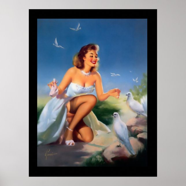 Póster Garota Pin-Up Cartaz Vintage (Frente)