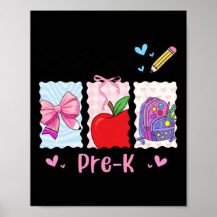 Poster Garota Preparada De Volta à Escola Olá Pré-k Pré-e