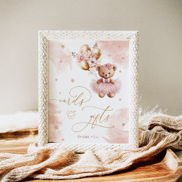 Poster Garota rosa Cartões Balões e Presentes