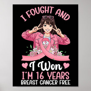 Poster Garota rosa que lutei e ganhei 16 anos de mama C