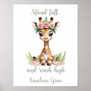 Poster Garota Safari Enfermeira Cute Girafa Personalizada