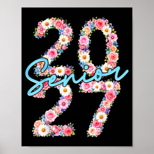 Poster Garota sênior 2027 turma de 2027 floral flor
