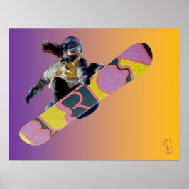 Poster Garota Snowboarder