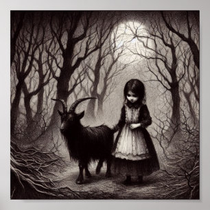 Poster Garota Spookie com Floresta Assombrada de Phillip 
