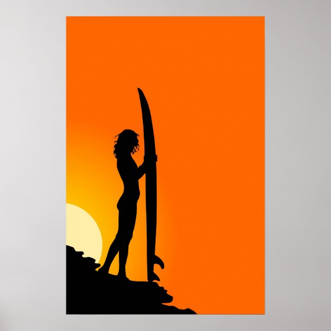 Poster Garota Surfista (Frente)