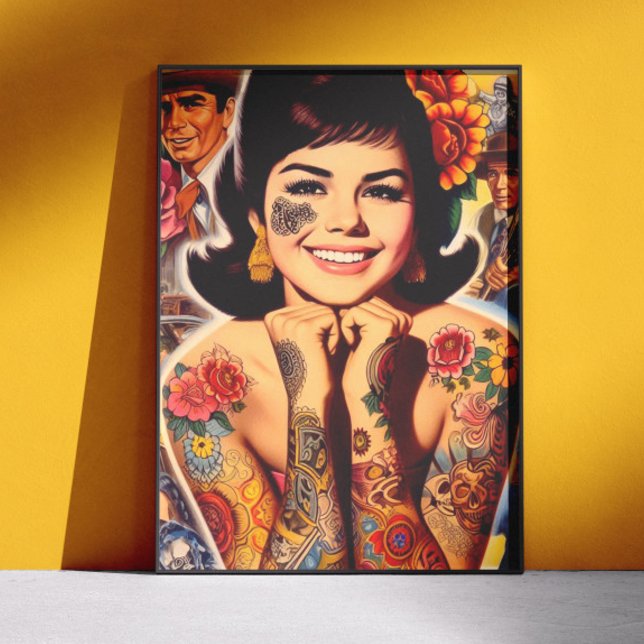 Poster Garota Tatuada ao Estilo Antigo (Criador carregado)