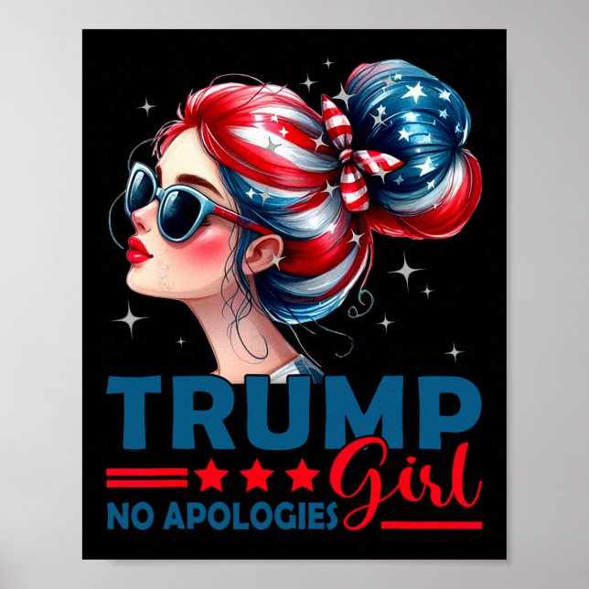 Poster Garota Trump Sem Desculpas Coque Desarrumado Solte (Frente)