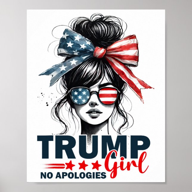 Poster Garota Trump Sem Desculpas Coque Desarrumado Solte (Frente)
