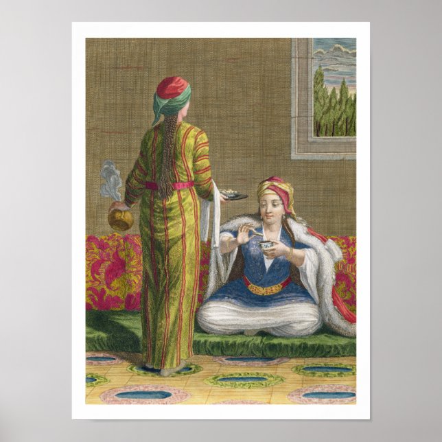 Póster Garota Turca, tomando café no sofá, 18 centavos (Frente)