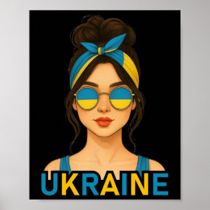 Poster Garota Ucraniana Bandeira da Ucrânia Namorada Ucra