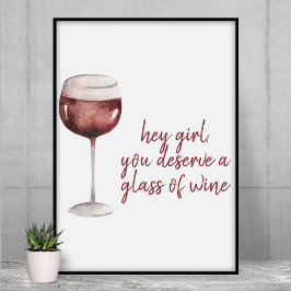 Poster Garota Vermelha Você Merece Uma Cotação De Vinho