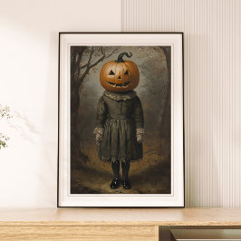 Poster Garota Vitoriana Com Muro De Halloween De Cabeça D