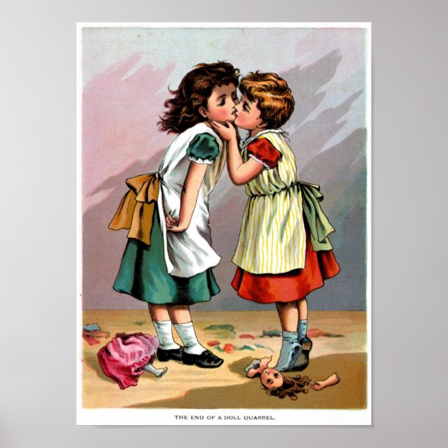 Poster Garotas Beijando (Frente)