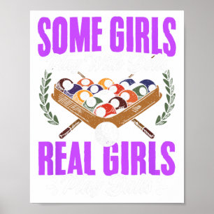 Poster Garotas Brincam Com Jogadores De Piscina De Snooke