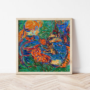 Poster Garotas Brincando com Gatos Ernst Ludwig Kirchne