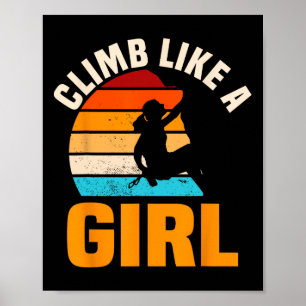 Poster Garotas de Bouldering Retro Climber Vintage Boulde