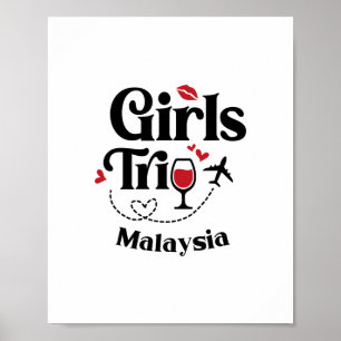 Poster Garotas do Vinho Fofas Viagem Malásia Férias