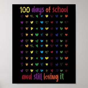 Poster Garotas Estudantes Bonitas Do 100º Dia Oferecem 10