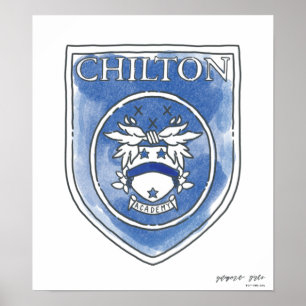 Poster Garotas Gilmore  Crachá Chilton Academy Watercolo