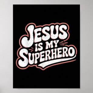 Poster Garotas Jesus é meu super-herói cristão Toddler