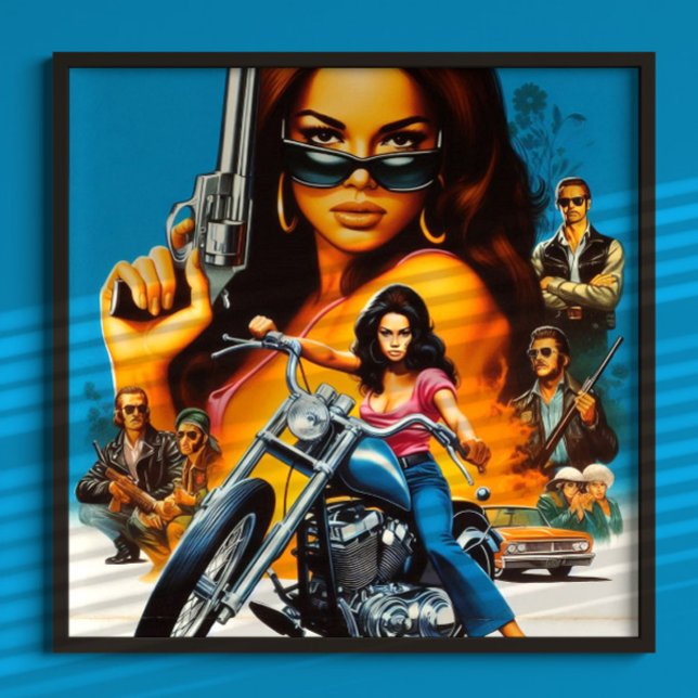 Poster Garotas Motociclistas Retrô (Criador carregado)