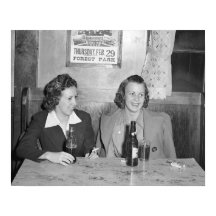Garotas no Bar, 1940. Foto Antiga