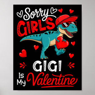 Poster Garotas Piada Engraçada Gigi é meu namorado T-rex 