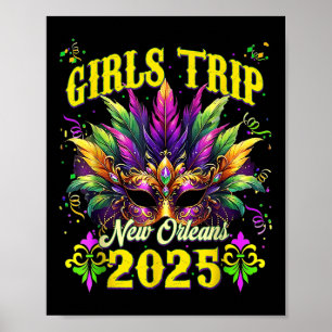 Poster Garotas Trip Nova Orleans 2025 Mardi Gras Máscara
