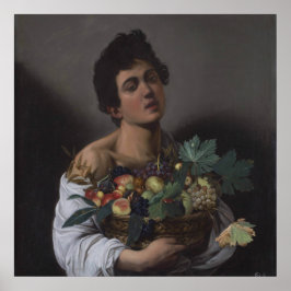 Poster Garoto com uma cesta de Fruta